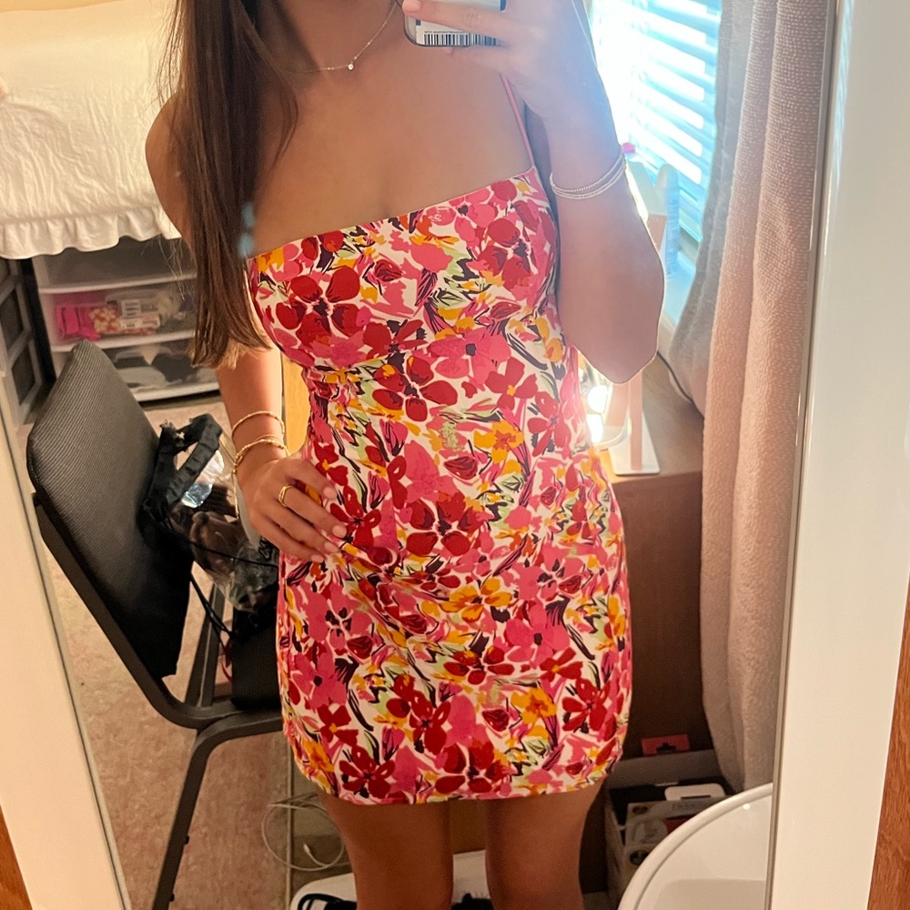 Princess Polly Innes Mini Dress Pink Floral Size 2